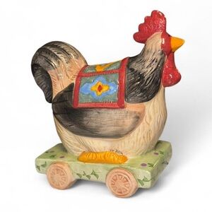 Vintage WCL Ceramic Rooster Piggy Bank – 7” Hand Painted